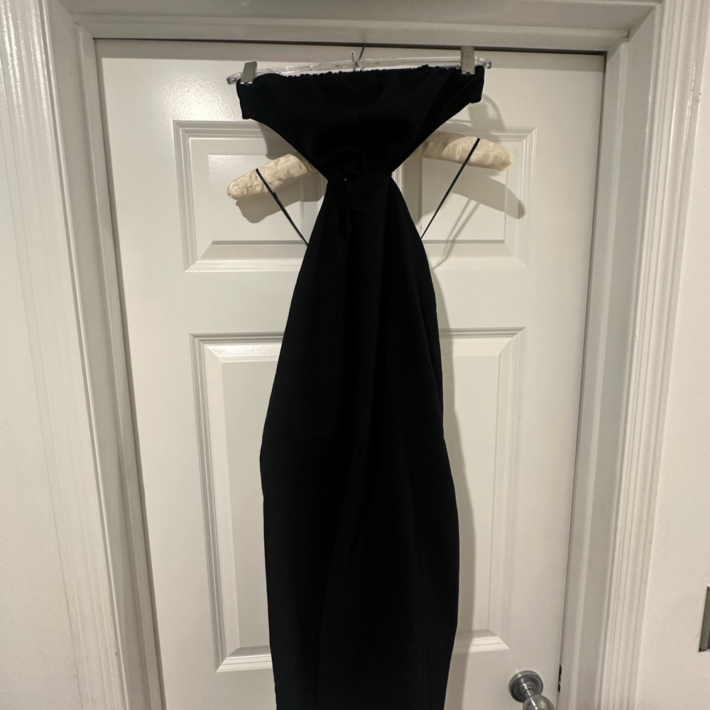 Fashion Nova Black Backless Dress with Side Cut Outs.